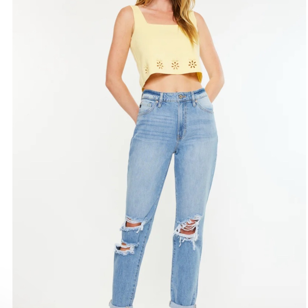 KanCan Light Blue Distressed Boyfriend Jeans